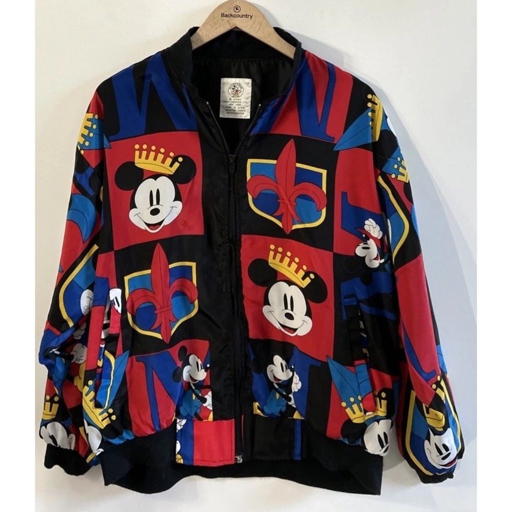 Women's Vintage Mickey & Co Disney AOP Bomber Jacket Mickey Mouse 90s Y2K XL/XXL